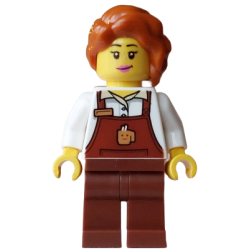 Barista Hot Chocolate Stand - Female, Reddish Brown Apron with Cup and Name Tag, Reddish Brown Legs, – ПРАЗНИЦИ И СЪБИТИЯ