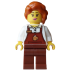 Barista Hot Chocolate Stand - Female, Reddish Brown Apron with Cup and Name Tag, Reddish Brown Legs, – ПРАЗНИЦИ И СЪБИТИЯ
