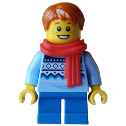 Carol Choir Saxophone Player - Boy, Bright Light Blue Knit Fair Isle Sweater – ПРАЗНИЦИ И СЪБИТИЯ