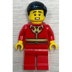 Man - Red Tang Jacket with Gold Chinese Scrollwork, Red Legs, Black Smooth Hair – ПРАЗНИЦИ И СЪБИТИЯ