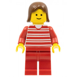 Horizontal Lines Red - Red Arms - Red Legs, Brown Female Hair – ГРАДСКИ