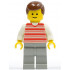 Horizontal Lines Red - White Arms - Light Gray Legs, Brown Male Hair – ГРАДСКИ
