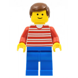 Horizontal Lines Red - Red Arms - Blue Legs, Brown Male Hair – ГРАДСКИ