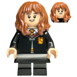 Hermione Granger - Gryffindor Robe Clasped, Black Skirt, Black Short Legs with Dark Bluish Gray Stripes, Open Mouth Smile / Confused – ХАРИ ПОТЪР