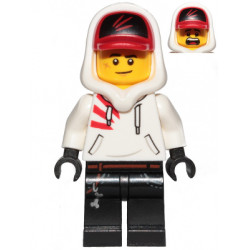 Jack Davids - White Hoodie with Cap and Hood (Lopsided Smile / Scared) – СКРИТАТА СТРАНА