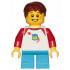 Boy, Freckles, Classic Space Shirt with Red Sleeves, Dark Azure Short Legs, Reddish Brown Hair Short Tousled with Side Part – ЛЕГО ИДЕИ