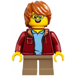 Child - Boy, Dark Red Jacket, Dark Tan Short Legs, Dark Orange Tousled Hair, Glasses – ЛЕГО ИДЕИ