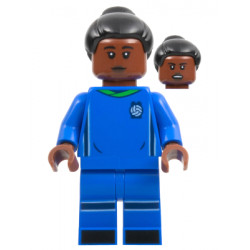 Soccer Player, Female, Blue Uniform, Reddish Brown Skin, Black Bun – ЛЕГО ИДЕИ