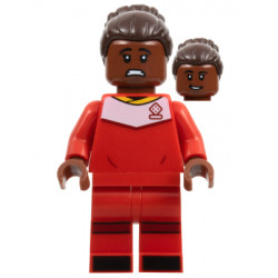 Soccer Player, Female, Red Uniform, Reddish Brown Skin, Dark Brown Hair with Bun – ЛЕГО ИДЕИ