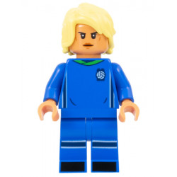 Soccer Player, Female, Blue Uniform, Nougat Skin, Bright Light Yellow Hair – ЛЕГО ИДЕИ