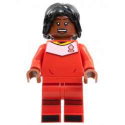 Soccer Player, Female, Red Uniform, Reddish Brown Skin, Black Hair – ЛЕГО ИДЕИ