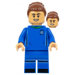 Soccer Player, Female, Blue Uniform, Medium Tan Skin, Reddish Brown Bun – ЛЕГО ИДЕИ