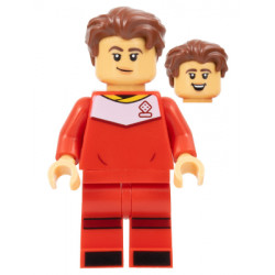 Soccer Player, Female, Red Uniform, Medium Tan Skin, Reddish Brown Wavy Hair – ЛЕГО ИДЕИ