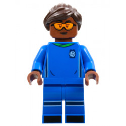 Soccer Player, Female, Blue Uniform, Reddish Brown Skin, Dark Brown Hair, Orange Goggles – ЛЕГО ИДЕИ