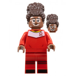 Soccer Player, Female, Red Uniform, Medium Brown Skin, Dark Brown Updo, Vitiligo – ЛЕГО ИДЕИ