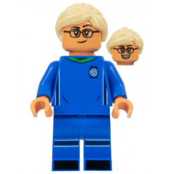 Soccer Player, Female, Blue Uniform, Nougat Skin, Tan Ponytail, Glasses – ЛЕГО ИДЕИ