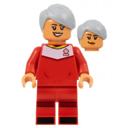 Soccer Player, Female, Red Uniform, Nougat Skin, Light Bluish Gray Hair – ЛЕГО ИДЕИ