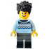 Camper - Female, Bright Light Blue Knit Fair Isle Sweater, Dark Bluish Gray Legs with Black Boots, Black Hair – ЛЕГО ИДЕИ