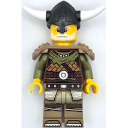 Viking Chieftain - Male, Leather Armor, Dark Tan Legs with Tunic, Pearl Dark Gray Helmet, Shoulder Armor – ЛЕГО ИДЕИ