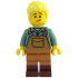 Gardener - Male, Medium Nougat Overalls over Sand Green Shirt, Reddish Brown Boots, Bright Light Yellow Hair – ЛЕГО ИДЕИ
