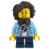 Child - Girl, Bright Light Blue Denim Jacket, Dark Blue Short Legs, Headphones, Dark Brown Hair – ЛЕГО ИДЕИ