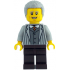Man - Light Bluish Gray Jacket with Pinstripes, Dark Brown Legs, Light Bluish Gray Coiled Hair – ЛЕГО ИДЕИ