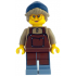 Barista - Female, Reddish Brown Apron, Dark Blue Beanie, Dark Tan Hair, Glasses – ЛЕГО ИДЕИ
