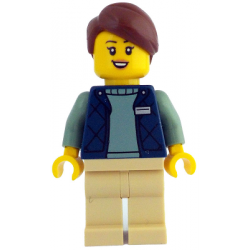 Botanical Garden Manager - Female, Dark Blue Bodywarmer over Sand Green Sweater, Tan Legs, Reddish Brown Hair – ЛЕГО ИДЕИ