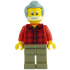 Man - Red Plaid Flannel Shirt, Dark Tan Legs, Light Bluish Gray Swept Back Hair – ЛЕГО ИДЕИ