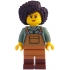 Gardener - Female, Medium Nougat Overalls over Sand Green Shirt, Reddish Brown Boots, Dark Brown Hair – ЛЕГО ИДЕИ