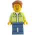 Man - Yellowish Green Jacket over White Shirt, Sand Blue Legs, Medium Nougat Tousled Hair – ЛЕГО ИДЕИ
