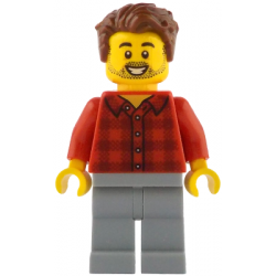 Rob the Fan Designer - Red Plaid Flannel Shirt, Light Bluish Gray Legs  – ЛЕГО ИДЕИ