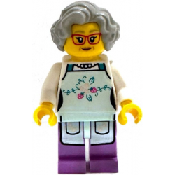 Nonna / Fishmonger - Light Aqua Apron, Light Bluish Gray Wavy Hair – ЛЕГО ИДЕИ