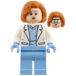 Dana Scully - Bright Light Blue Scrubs, White Lab Coat – ЛЕГО ИДЕИ