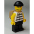 Police - Jail Prisoner Shirt with Prison Stripes and Torn out Sleeves, Black Legs, Black Knit Cap, Open Backpack – ГРАДСКИ