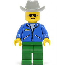 Jacket Blue - Green Legs, Light Gray Cowboy Hat, Sunglasses – ГРАДСКИ