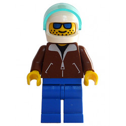 Helicopter Pilot - Reddish Brown Jacket, Blue Legs, White Helmet, Trans-Light Blue Visor – ГРАДСКИ