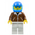 Jacket Brown - Light Gray Legs, Blue Helmet, Trans-Light Blue Visor – ГРАДСКИ