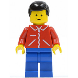 Jacket Red with Zipper - Red Arms - Blue Legs, Black Male Hair – ГРАДСКИ