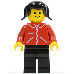 Jacket Red with Zipper - Red Arms - Black Legs, Black Pigtails Hair – ГРАДСКИ