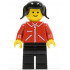 Jacket Red with Zipper - Red Arms - Black Legs, Black Pigtails Hair – ГРАДСКИ