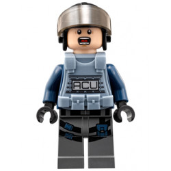 ACU Trooper - Male, Black Aviator Cap with Trans-Brown Visor, Light Nougat Head, Sand Blue Body Armor Vest – ДЖУРАСИК СВЯТ
