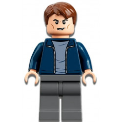 Security Guard - Male, Dark Blue Jacket, Dark Bluish Gray Legs, Reddish Brown Hair – ДЖУРАСИК СВЯТ