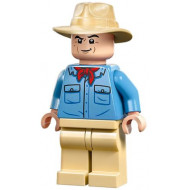 Dr. Alan Grant - Medium Blue Shirt with Pockets with Black Buttons Outline, Tan Fedora – ДЖУРАСИК СВЯТ