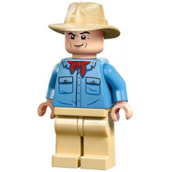 Dr. Alan Grant - Medium Blue Shirt with Pockets with Black Buttons Outline, Tan Fedora – ДЖУРАСИК СВЯТ