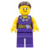 LEGOLAND Park Female, Dark Purple Blouse with Gold Sash and Flowers, Dark Brown Hair – ПАРКОВЕ ЛЕГОЛАНД