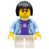 LEGOLAND Park Girl with Black Bob Cut Hair, Bright Light Blue Hooded Sweatshirt Open with Purple Shirt with Silver Star Pattern and White Short Legs – ПАРКОВЕ ЛЕГОЛАНД
