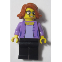 LEGOLAND Park Female with Dark Orange Short Hair, Medium Lavender Shirt, Black Legs – ПАРКОВЕ ЛЕГОЛАНД