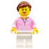 LEGOLAND Park Female with Reddish Brown Ponytail, Bright Pink Shirt, White Legs – ПАРКОВЕ ЛЕГОЛАНД
