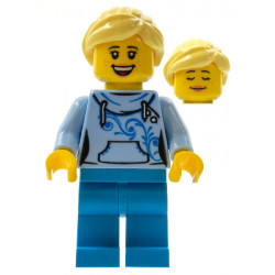 LEGOLAND Park Female with Bright Light Yellow Ponytail, Bright Light Blue Hoodie, Dark Azure Legs – ПАРКОВЕ ЛЕГОЛАНД